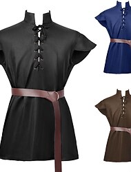 Retro Vintage Medieval 17th Century Blouse / Shirt Cosplay Costume Masquerade Pirate Warrior Viking Fancy Dress Men's Viking Fantasy Halloween Carnival Masquerade Event / Party Adults' Shirt