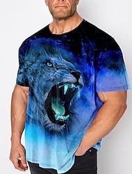 Men's Plus Size T shirt Tee Big and Tall Graphic Crew Neck Print Short Sleeve Spring & Summer Vintage Fashion Streetwear Basic Casual Sports Tops