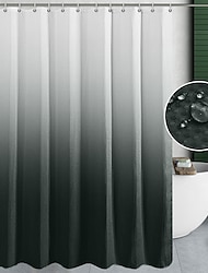 Cortina de ducha de gofres degradados, tela texturizada, decoración de baño impermeable, juegos de cortinas de ducha modernas con 12 ganchos
