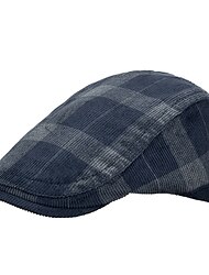 Ανδρικά Επίπεδο καπέλο Καπάκι τουίντ Μαύρο Σκούρο Μπλε Μαρέν Βαμβάκι Μόδα της δεκαετίας του 1920 Παραδοσιακό / Κλασικό Υπαίθρια ρούχα Καθημερινά Καρό / Τετραγωνισμένο