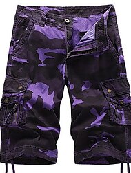 Men's Cargo Shorts Camo Shorts Shorts Hiking Shorts Leg Drawstring 6 Pocket Camouflage Comfort Outdoor Daily Going out Fashion Streetwear Army Green Blue