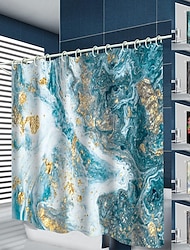 κουρτίνα μπάνιου με γάντζους, μαρμάρινο σχέδιο αφηρημένης τέχνης ύφασμα διακόσμησης σπιτιού μπάνιου αδιάβροχη κουρτίνα μπάνιου με γάντζο πολυτελείας μοντέρνο