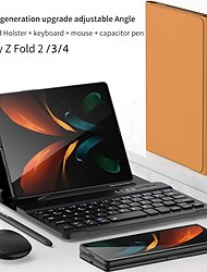 Handy Hülle Handyhüllen Für Samsung Galaxy Z Fold 5 Z Fold 4 Z Fold 3 Z Fold 2 Rückseite Shutzrahmen Flipbare Hülle mit Tastatur Einfarbig PC