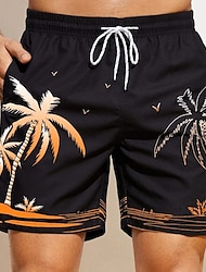 Hombre Pantalones de Surf Pantalones de Natación Boxers de Natación Pantalones cortos de verano Pantalones cortos de playa Correa con forro de malla Cintura elástica Árbol de coco Estampados Secado