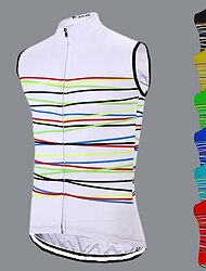21Grams Men's Cycling Jersey Sleeveless Bike Top with 3 Rear Pockets Mountain Bike MTB Road Bike Cycling Breathable Moisture Wicking Quick Dry Reflective Strips Black White Yellow Polyester Sports
