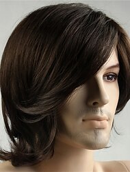 peruca masculina com ondulação longa e franja parcial