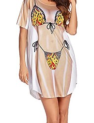 Cuerpo de mujer Bikini Blusa Traslúcida 3D Gráfico Vestido Para Mujer Adulto Impresión 3D Fiesta