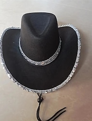 Palarie Material Textil Pălărie de cowboy de mireasă Nuntă Ziua Îndrăgostiților cocktail Royal Astcot Modă Nuntă Cu Detalii Cristal Diadema Articole Pentru Cap