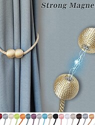 Magnetic Curtain Tie Backs Window Gold Curtain Tiebacks Buckles Holdbacks Clip for Home Bedroom Office Decorative Curtain 1 PCS