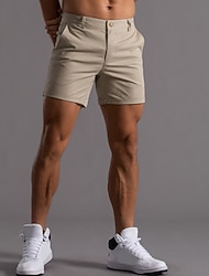 Herr Shorts Chino Shorts Bermudashorts Arbetsshorts Ficka Rakt ben Slät Komfort Mjuk Kort Utomhussport Ledigt Dagligen Mode Streetwear Svart Vit