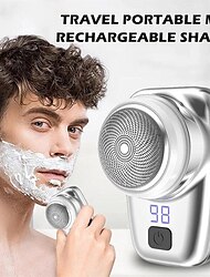 מכונת גילוח חשמלית מיני ניידת לגברים מכשיר גילוח חשמלי רחיץ גוזם זקן USB נטען לגברים סכין גילוח פנים מלא