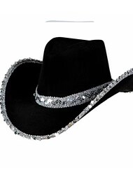 Palarie Material Textil Pălărie de cowboy de mireasă Nuntă Ziua Îndrăgostiților cocktail Royal Astcot Modă Nuntă Cu Detalii Cristal Diadema Articole Pentru Cap