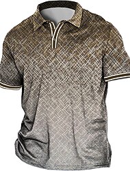 Men's Plus Size Polo Shirt Big and Tall Graphic Prints Turndown Print Short Sleeve Spring & Summer Sports Fashion Streetwear Designer Outdoor Street Tops