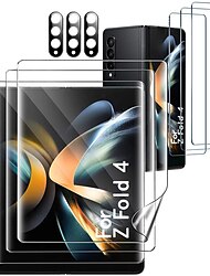 3 sarjaa Näytönsuoja + kameran linssisuoja Käyttötarkoitus Samsung Galaxy S24 Ultra Plus Z Fold 5 Z Fold 4 Z Fold 3 Z Fold 2 TPU-hydrogeeli 9H kovuus Itsekorjautumiskokeille Tahraantumaton