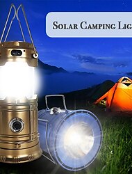 solar camping ljus utomhus 6led bärbar led camping tält ljus ficklampa belysning för utomhusaktiviteter camping fest vandring orkan orkan nödströmavbrott överlevnad kit eu us plug