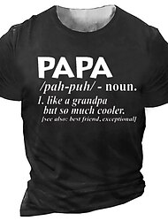 Father's Day papa shirts Mens Graphic Shirt Black 3D For | Summer Cotton Letter Vintage Fashion Designer Print Tee Papa Outdoor Casual Daily Navy Blue Like Grandpa But So Much Cooler Father'S