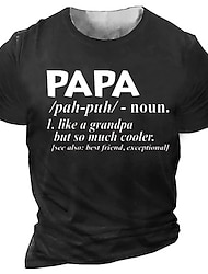 Father's Day papa shirts Mens Graphic Shirt Black 3D For | Summer Cotton Letter Vintage Fashion Designer Print Tee Papa Outdoor Casual Daily Navy Blue Like Grandpa But So Much Cooler Father'S