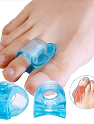 1 par de gel de silicone macio azul separador de dedos hálux valgo espaçadores de joanete corretor de polegar ferramenta de cuidados com os pés
