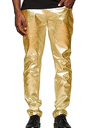 Bărbați Pantaloni Pantaloni casual Metalic strălucitor Picior drept Simplu Reflexiv Confort Petrecere Casual Concediu Amestec Bumbac Șic Stradă Stilat Argintiu Auriu