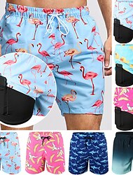 Hombre Pantalones de Surf Pantalones de Natación Boxers de Natación Pantalones cortos de verano Correa Cintura elástica 2 en 1 Graphic Comodidad Transpirable Corto Casual Festivos Playa Hawaiano