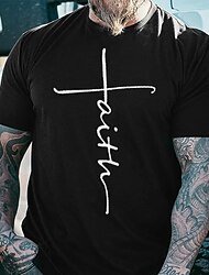 Men's Plus Size Big Tall T shirt Tee Tee Crewneck Black Short Sleeves Outdoor Going out Sports Tops Print Graphic Clothing Apparel Cotton Blend Vintage Streetwear Stylish
