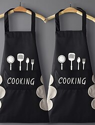 Hand-Wiping Apron Waterproof Anti-Oil Nordic Fashion Knife and Fork Sleeveless Kitchen Gown Men's and Women's Home Work Clothes