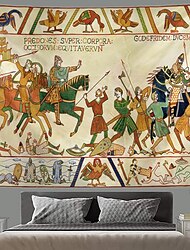 Bayeux Medieval Wall Tapestry Art Decor Photograph Backdrop Blanket Curtain Hanging Home Bedroom Living Room Decoration
