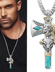 2pcs Necklaces Animal Gothic Indians Pendant Necklace US Pendant Necklaces Jewelry For Women Men