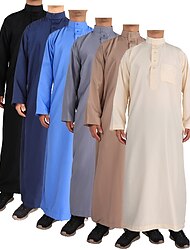 בגדי ריקוד גברים חלוק תובה / ג'ובה דתי ערבית סעודית הערבי מוסלמי רמדאן מבוגרים / סרבל תינוקותבגד גוף