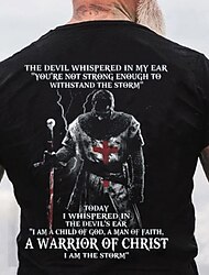 Unisex-Kreuzritter Grafik Gothic Horror T-Shirt Tee Christliche T-Shirts Kurzarm T-Shirt 3D-Druck Rundhalshemd Vintage Mode Designer Outdoor Casual Daily Schwarz Frühling  Sommer Kleidung Mode