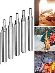 Taschenbalg, Edelstahl-Blasrohr, Lötlampe, Camping-Feuerwerkzeug, einziehbarer Blasstab