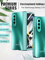 telefone Capinha Para Samsung Galaxy Z Fold 5 Z Fold 4 Z Fold 3 Capa Proteção Completa Virar Galvanizado Anti-poeira Cor Sólida PC