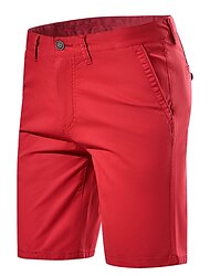 Herren Shorts Kurze Hosen Chino Bermuda Shorts Bermudas Tasche Glatt Komfort Atmungsaktiv Outdoor Täglich Ausgehen Baumwollmischung Modisch Brautkleider schlicht Rote Blau
