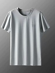 Icy Soft Comfy Short-Sleeved T-Shirt Men's Quick-Drying Tee Summer Cooling Material M-XXXXL Big Sizing Loose Tops