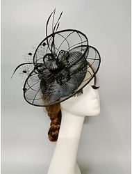fascinators καπέλο ντέρμπι Κεντάκι καπέλο κεφαλής μαργαριτάρι φτερά πέπλο καπέλο γάμου γυναικεία ημέρα κοκτέιλ βασιλικό άσκοτ με φτερό μαργαριτάρι καπέλα κεφαλής
