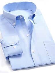 Men's Shirt Dress Shirt Oxford Shirt Light Pink Light Blue Black Short Sleeve Plaid Turndown Spring &  Fall Wedding Office & Career Clothing Apparel Print