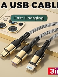 multi-oplaadkabel 3-in-1 oplaadkabel meerdere usb-kabel nylon gevlochten oplader voor ip/type-c/micro-usb compatibel met de meeste mobiele telefoons/tablets/samsung galaxy/en meer multi-oplaadkabel 3-in-1 oplaadkabel meerdere usb-kabel nylon gevlochten oplader voor ip/type-c/micro-usb compatibel met de meeste mobiele telefoons/tablets/samsung galaxy/en meer