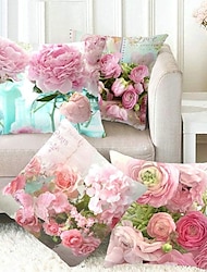 kwiaty dwustronna poszewka na poduszkę 4 szt. miękka dekoracyjna kwadratowa poszewka na poduszkę poszewka na poduszkę do sypialni salon sofa kanapa krzesło