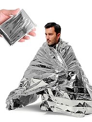 Emergency Silver Mylar Thermal Compact Waterproof Blankets For First Aid Kits, Natural Disasters Equipment, Retain Body Heat, Keeps You Warm Dimension After Opening 82*51in
