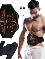 Abs Trainer EMS Abdominal Muscle Stimulator Electric Toning Belt USB Recharge Waist Belly Weight Loss Home Gym Fitness Equiment