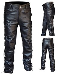 Punk & Gothic Medieval Steampunk Pants Straight Leg Motorcycle Pants Riders Bikers Men's Casual Daily Pants