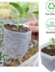 100 τμχ σακούλες καλλιέργειας φυτωρίου, τσάντα καλλιέργειας σπορόφυτων από μη υφαντό ύφασμα για υψηλό ποσοστό επιβίωσης δενδρυλλίων, σακούλες φυτών για φύτευση, θήκη για ορεκτικά για σπόρους κήπου