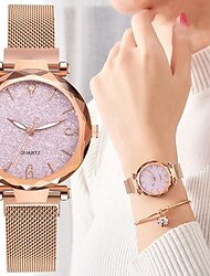 розовое золото женские часы роскошные магнитные звездное небо женские наручные часы сетчатые женские часы
