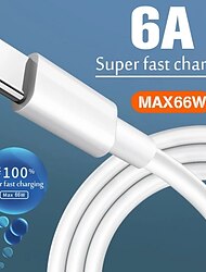 6A 66W super-speed charge cable Huawei Mate 40 50 Xiaomi 11 10 Pro fast charge USB C charge tablet USB type C data cable