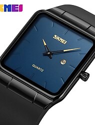 SKMEI Quarz Uhren für Männer Japan Quarz Bewegung Uhren Luxus Große Ziffernblatt Mode Analog Armbanduhr Kalender 3Bar Wasserdicht Männlicher Silikonarmband Uhr