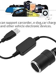 priză brichetă auto usb de sex masculin la femeie 5v la 12v adaptor cablu convertor pentru dvr încărcător de mașină electronică accesorii pentru încărcător auto