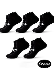 Men's 5 Pairs Socks Ankle Socks Sport Socks / Athletic Socks Low Cut Socks Black White Color Plain Casual Daily Basic Medium Summer Spring Fall Stylish Traditional / Classic