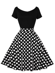 50年代 aラインドレス レトロ ヴィンテージ 1950年代 スイングドレス フレアドレス 女性用 コスチューム ヴィンテージ コスプレ カジュアル デイリードレス