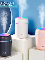 Humidificador de aire h2o de 300ml, mini difusor de aroma usb portátil con niebla fría para dormitorio, hogar, coche, purificador de plantas, humificador