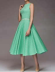 50s a-lijn jurk retro vintage jaren 50 swing jurk flare jurk dameskostuum vintage cosplay casual dagelijkse jurk